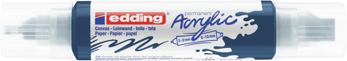Marcador acrílico 3D edding 5400 punta doble Azul medianoche1
