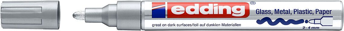 Marcador Óleo Permanente Edding E-750  Plata1