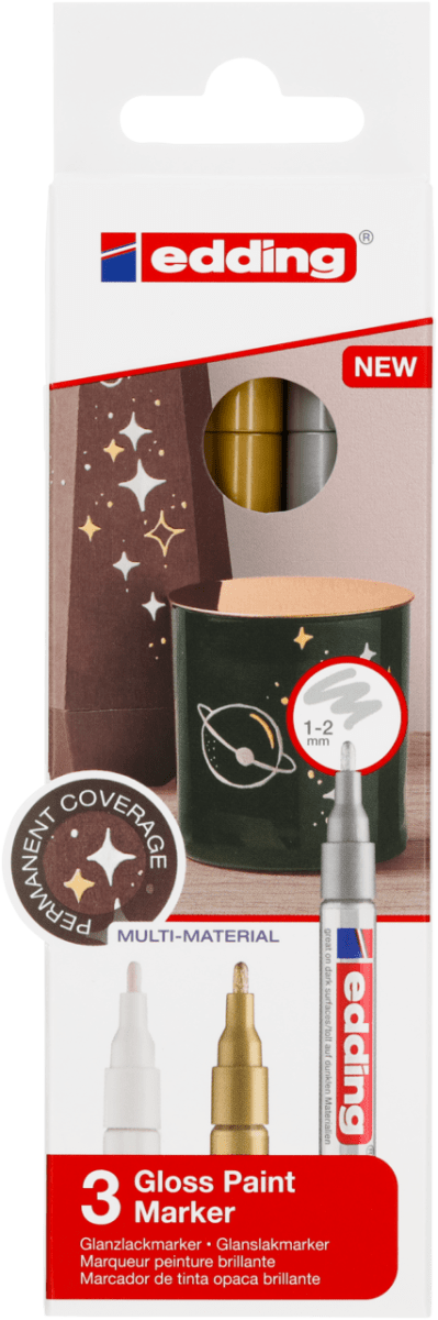 Set 3 marcadores Óleo Permanente Edding E-751 metalizados3