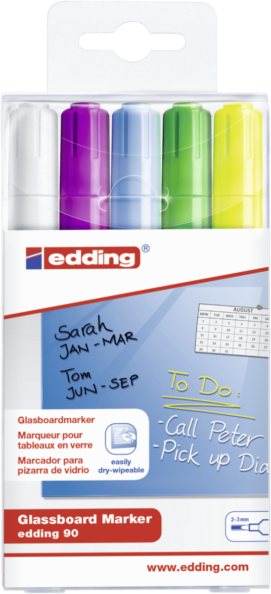 Set Marcadores De Vidrio edding E-90 Variados2