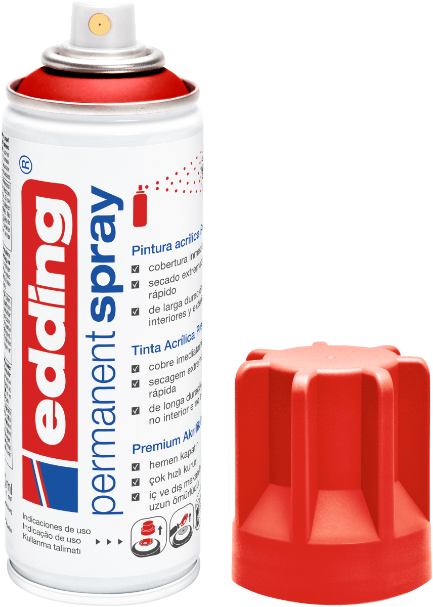 Spray permanente de pintura acrílica de alta gama Edding E-5200 Rojo Mate2