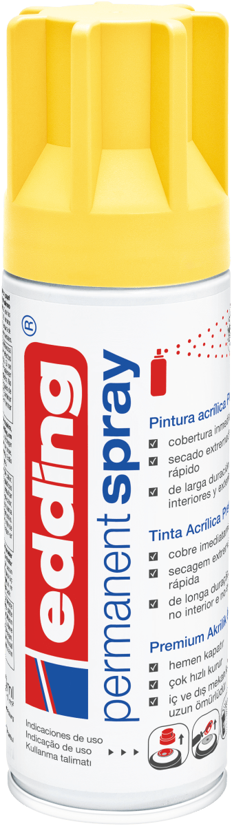 Spray permanente de pintura acrílica de alta gama Edding E-5200 Amarillo Mate1