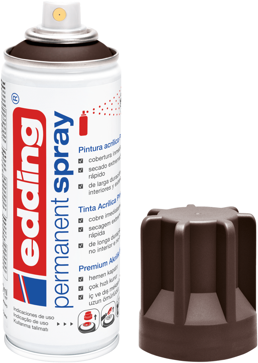 Spray permanente de pintura acrílica de alta gama Edding E-5200 Café Chocolate Mate