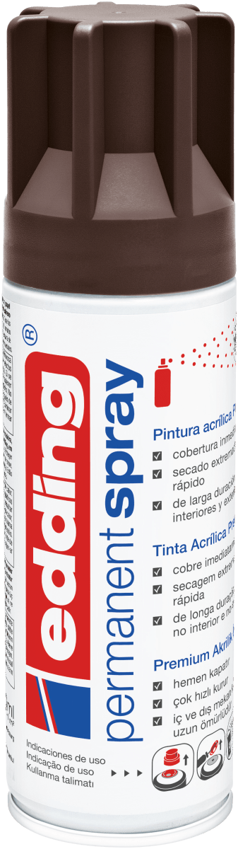 Spray permanente de pintura acrílica de alta gama Edding E-5200 Café Chocolate Mate