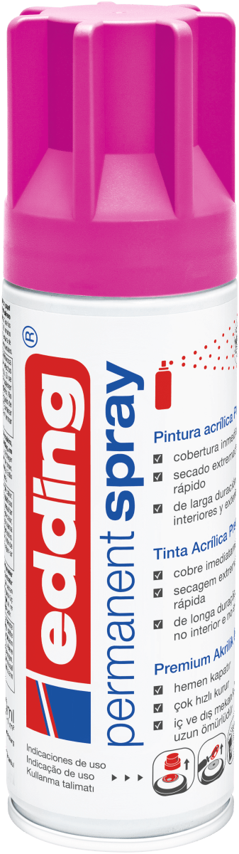 Spray permanente de pintura acrílica de alta gama Edding E-5200 Magenta Mate1