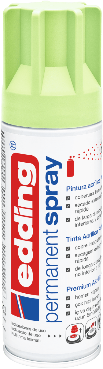 Spray permanente de pintura acrílica de alta gama Edding E-5200 Verde Pastel Mate1