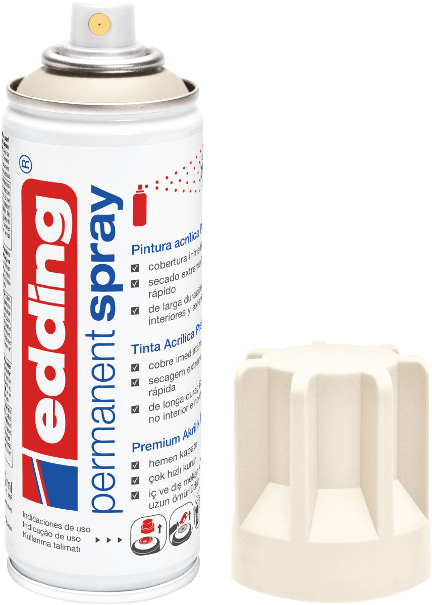 Spray permanente de pintura acrílica de alta gama Edding E-5200 Blanco crema Mate2