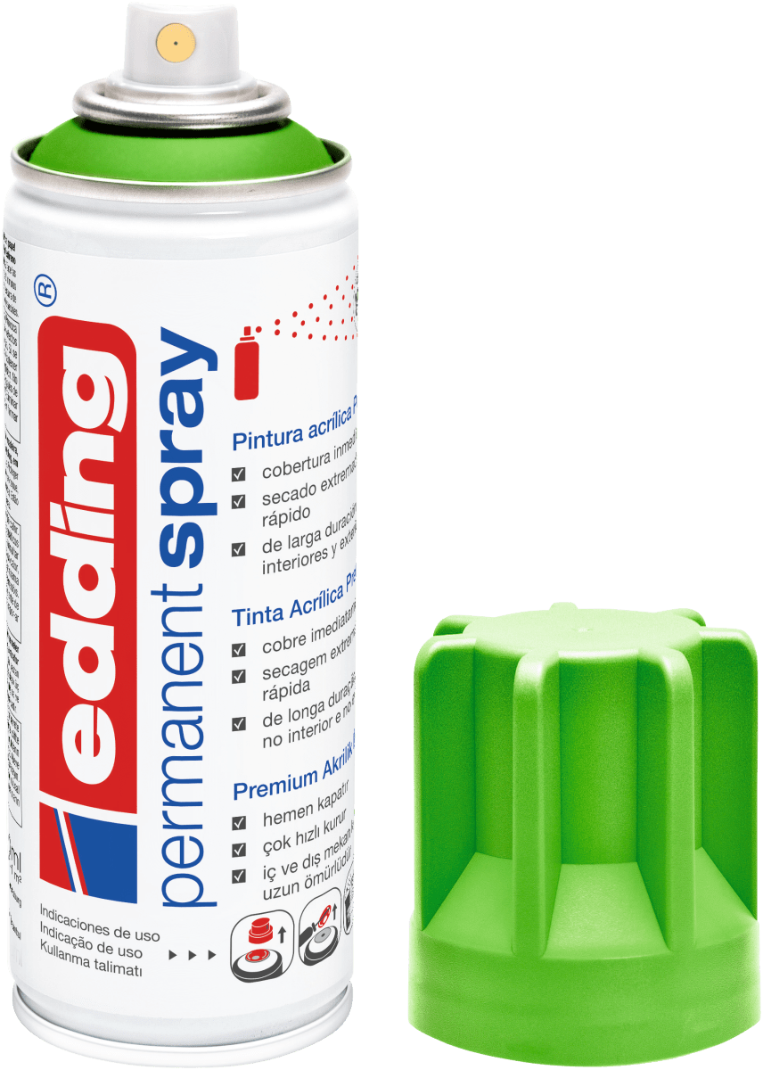 Spray permanente de pintura acrílica de alta gama Edding E-5200 Verde limón Mate2