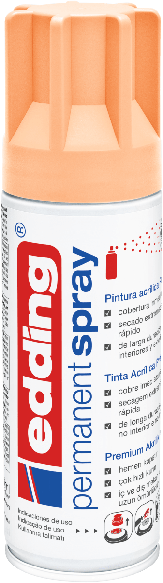 Spray permanente de pintura acrílica de alta gama Edding E-5200 Durazno Mate