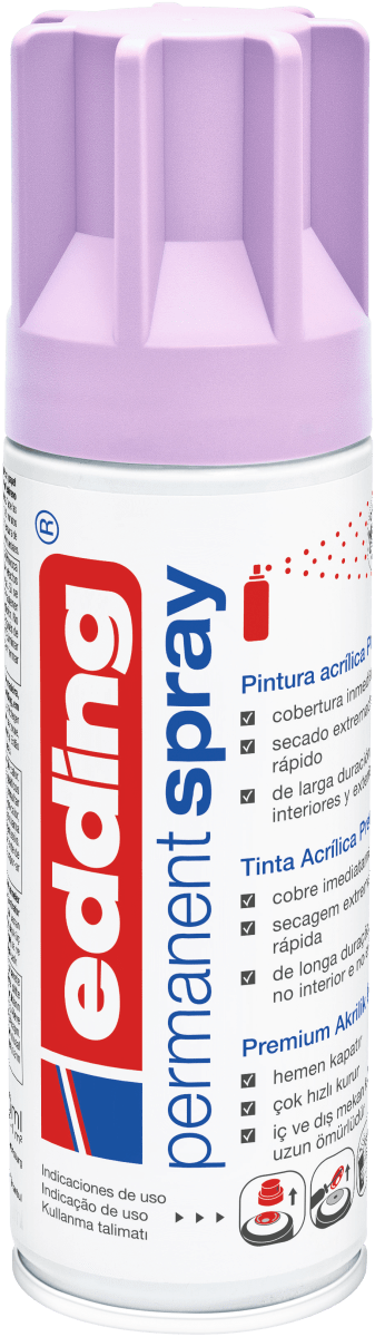 Spray permanente de pintura acrílica de alta gama Edding E-5200 Lavanda Mate