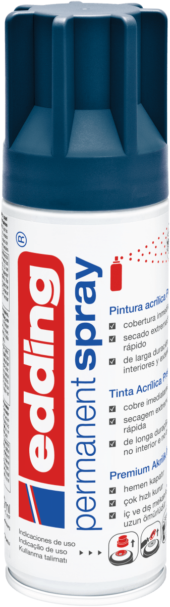Spray permanente de pintura acrílica de alta gama Edding E-5200 Azul medianoche Mate1