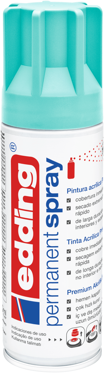 Spray permanente de pintura acrílica de alta gama Edding E-5200 Turquesa Mate1
