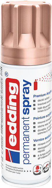 Spray permanente de pintura acrílica de alta gama Edding E-5200 Oro Rosa Brillante
