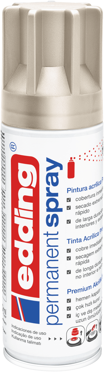 Spray permanente de pintura acrílica de alta gama Edding E-5200 Dorado Champaña Brillante1