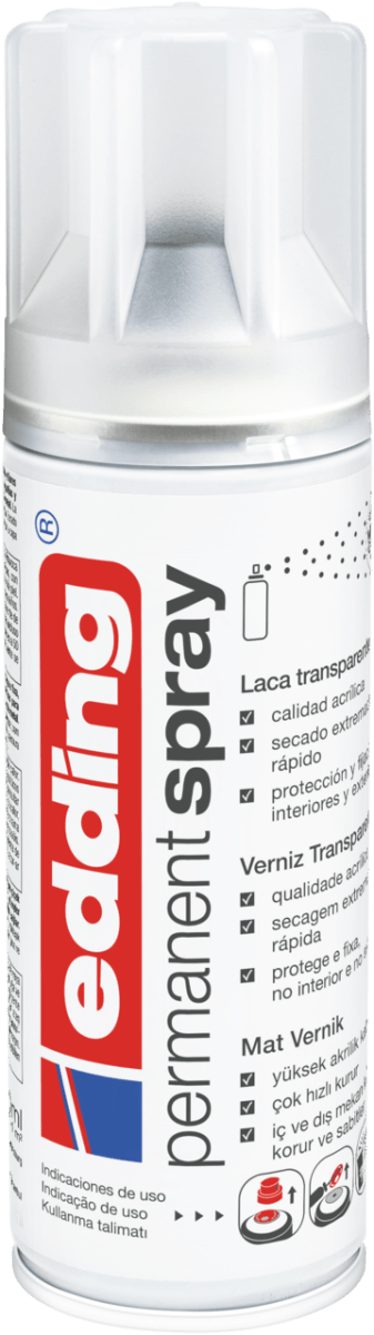 Spray Permanente Laca Incolora Edding E-5200 Terminación Brillante1