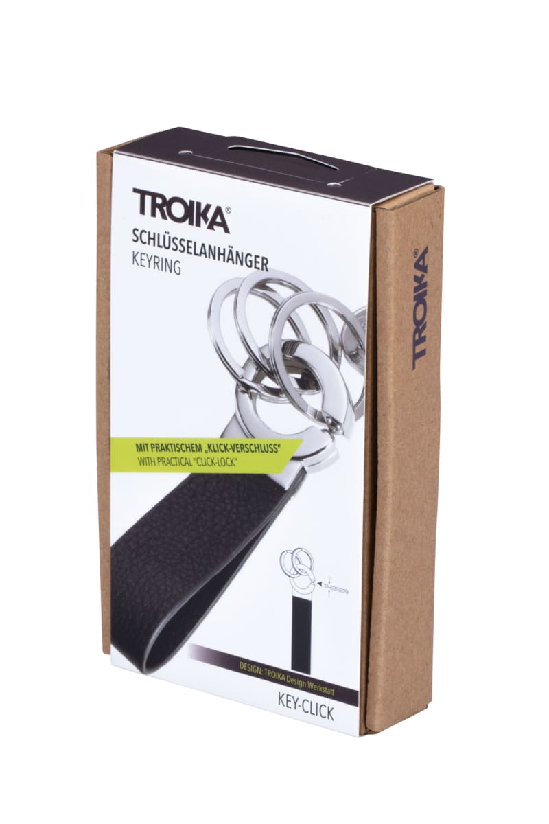 Llavero Troika con cierre práctico clic, lazo de cuero, 3 anillos para llaves4