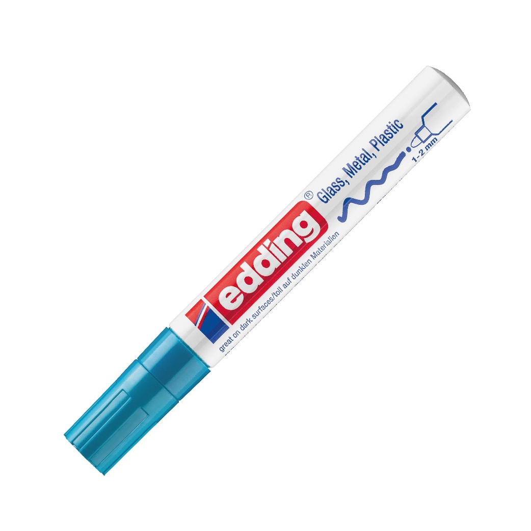 Marcador Óleo Permanente Edding E-751 Azul Claro M2