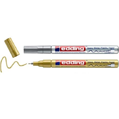 Set 2 marcadores Óleo Permanente Edding E-751 Metalico