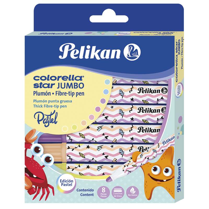MARCADORES COLORELLA JUMBO PASTEL - ESTUCHE X8 UNID