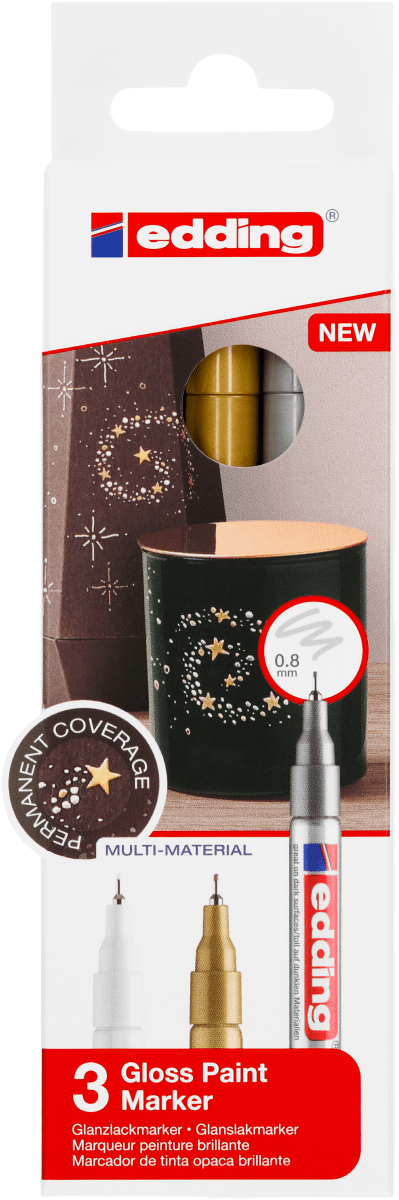 Set 3 marcadores Óleo Permanente Edding E-780 Metalico1