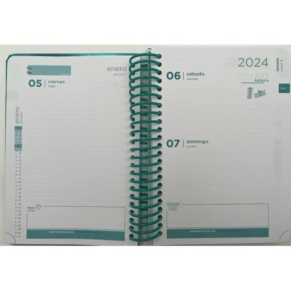 Agenda 2024 Tapa Dura con elástico Día Pag. Efectos Holográficos 140X210Mm3