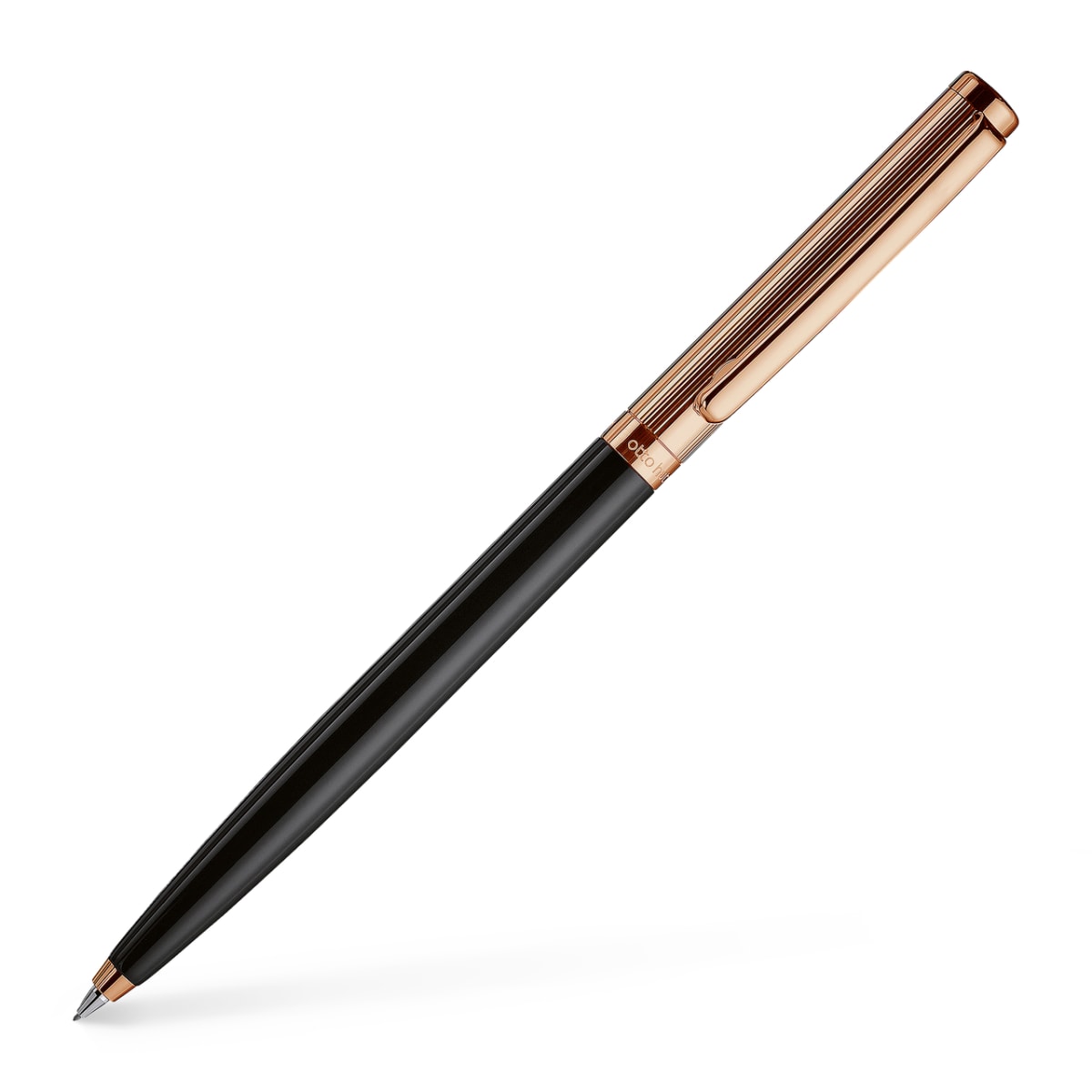 Portaminas Otto Hutt D01 Guilloche Negro Lacado Capuchón Oro2