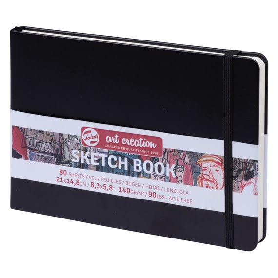 Croquera Sketchbook, 140Gr,  Marca Art Creation, Color Negro1