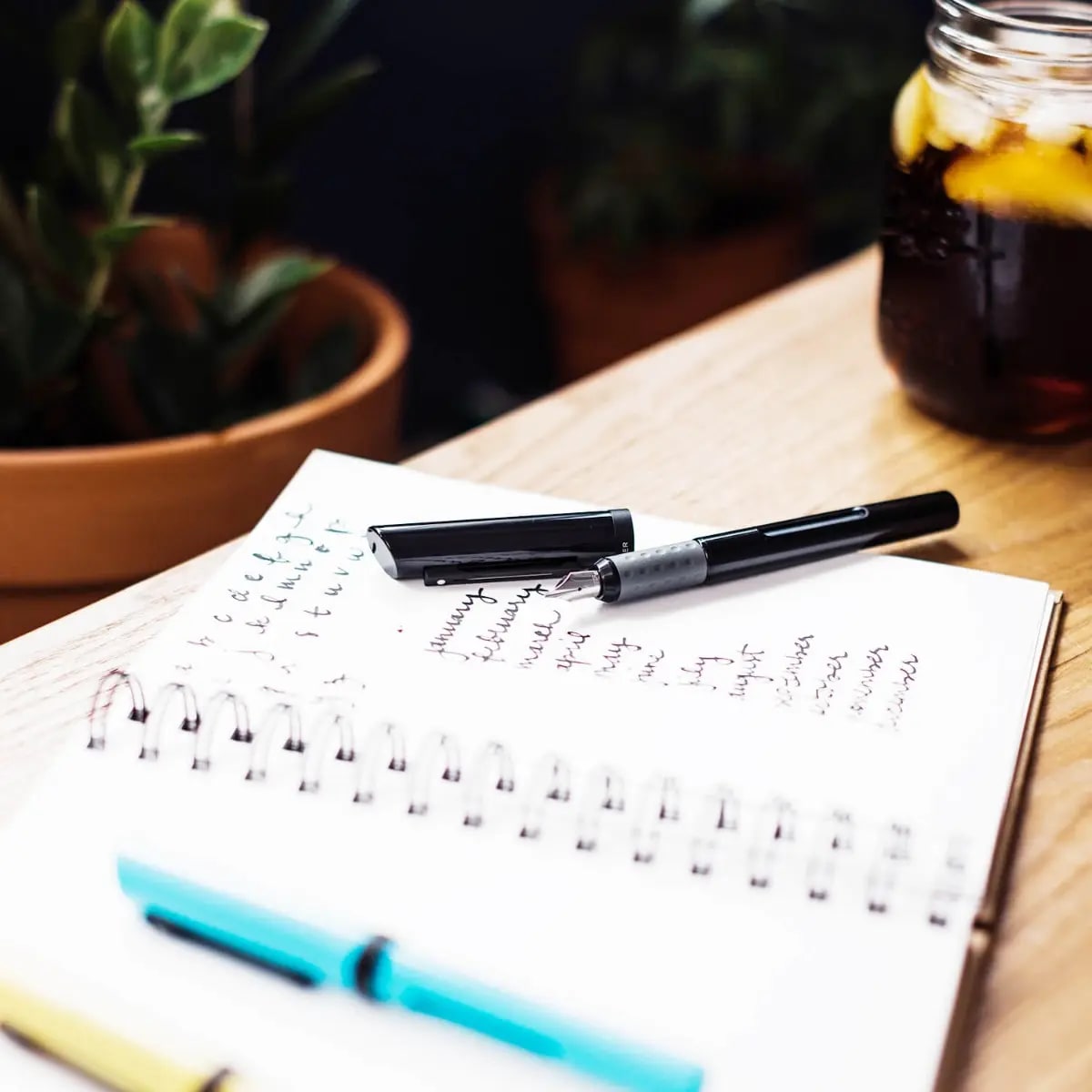 Pluma de Caligrafía Negro punto grueso6