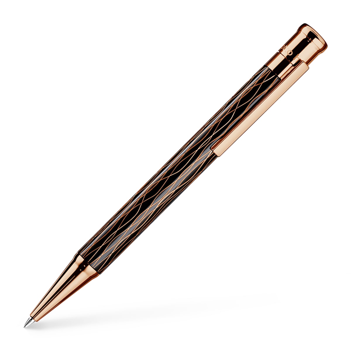 Portaminas Otto Hutt D04 Café y Capuchón Oro Rosa2