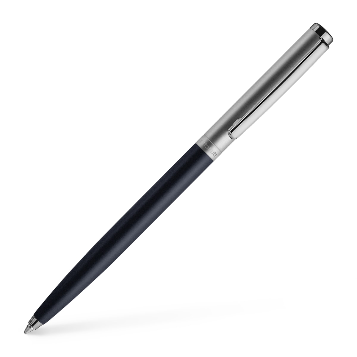 Bolígrafo Otto Hutt D01 Azul Lacado Capuchón Rutenio2