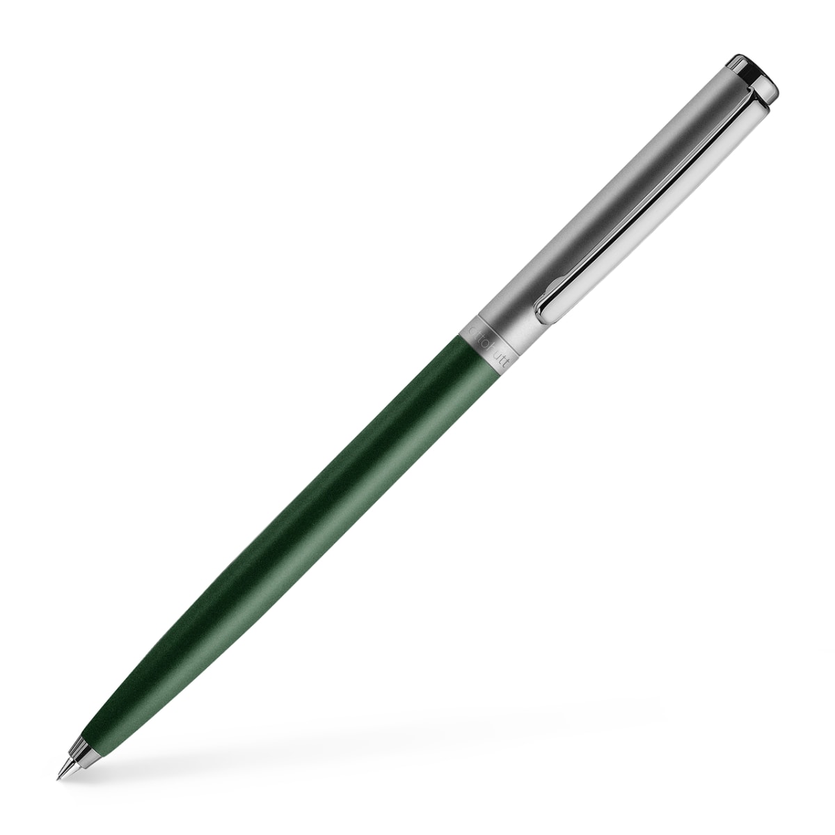 Bolígrafo Otto Hutt D01 Verde Lacado Capuchón Rutenio2