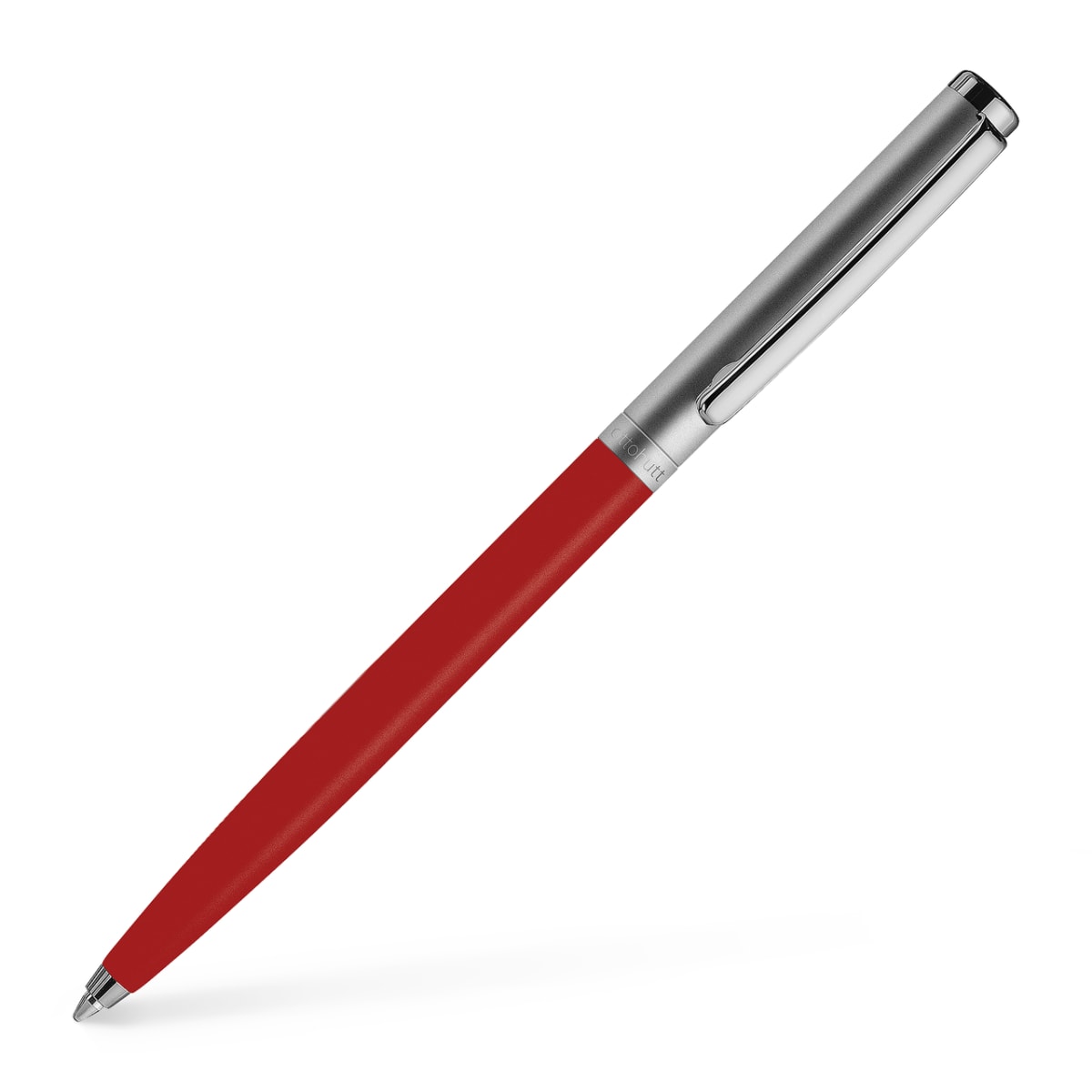 Bolígrafo Otto Hutt D01 Rojo Lacado Capuchón Rutenio2