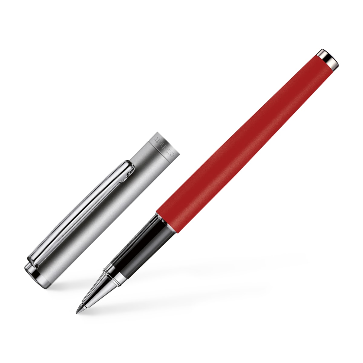 Rollerball Otto Hutt D01 Rojo Lacado Capuchón Rutenio2