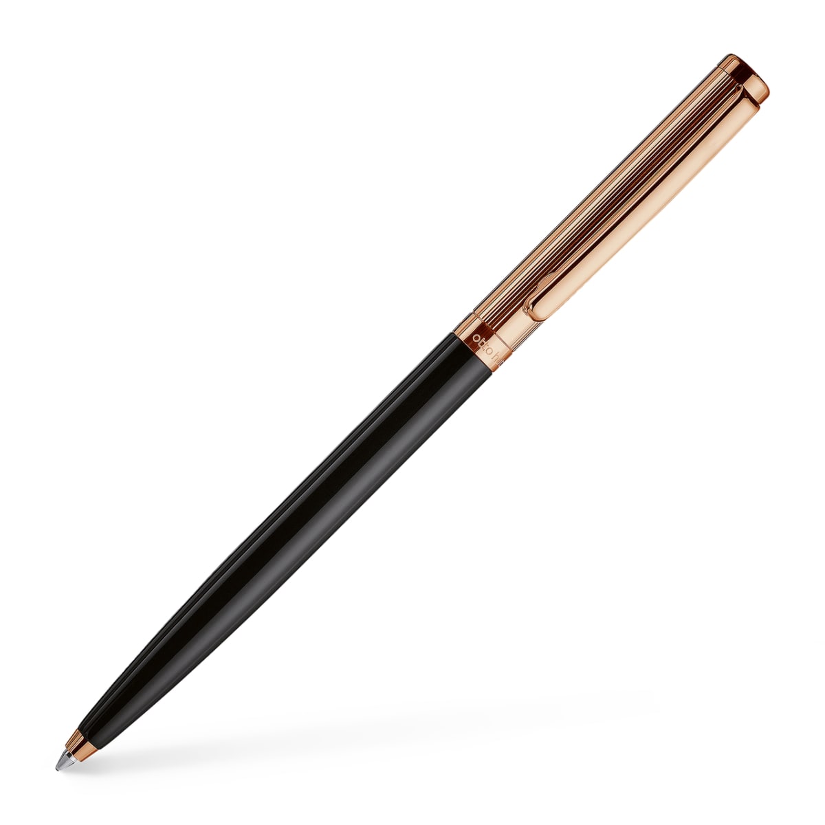 Bolígrafo Otto Hutt D01Guilloche Negro Lacado Capuchón2