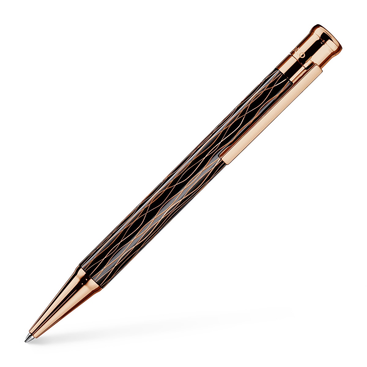Bolígrafo Otto Hutt D04 Café y Capuchón Oro Rosa2
