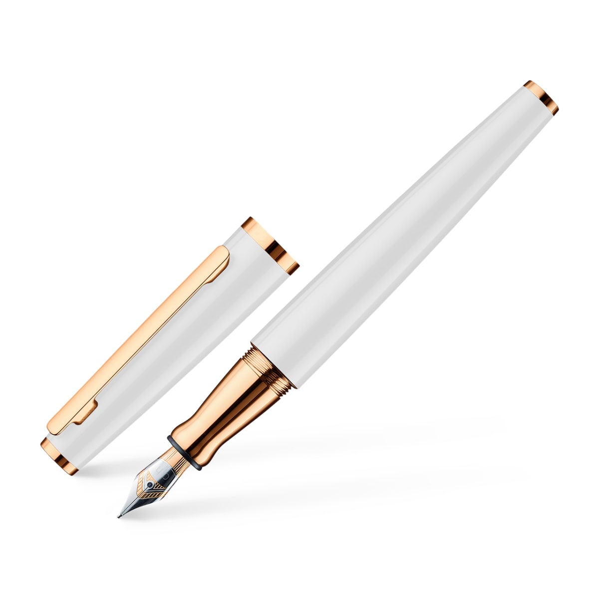 Pluma Fuente Otto Hutt D06 F Blanco Acabado Brillante2