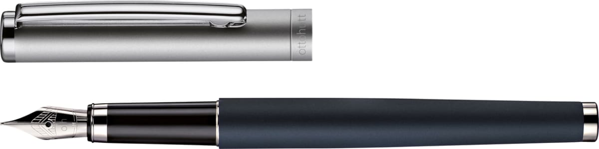 Pluma Fuente Otto Hutt D01 M Azul Lacado Capuchón Rutenio3
