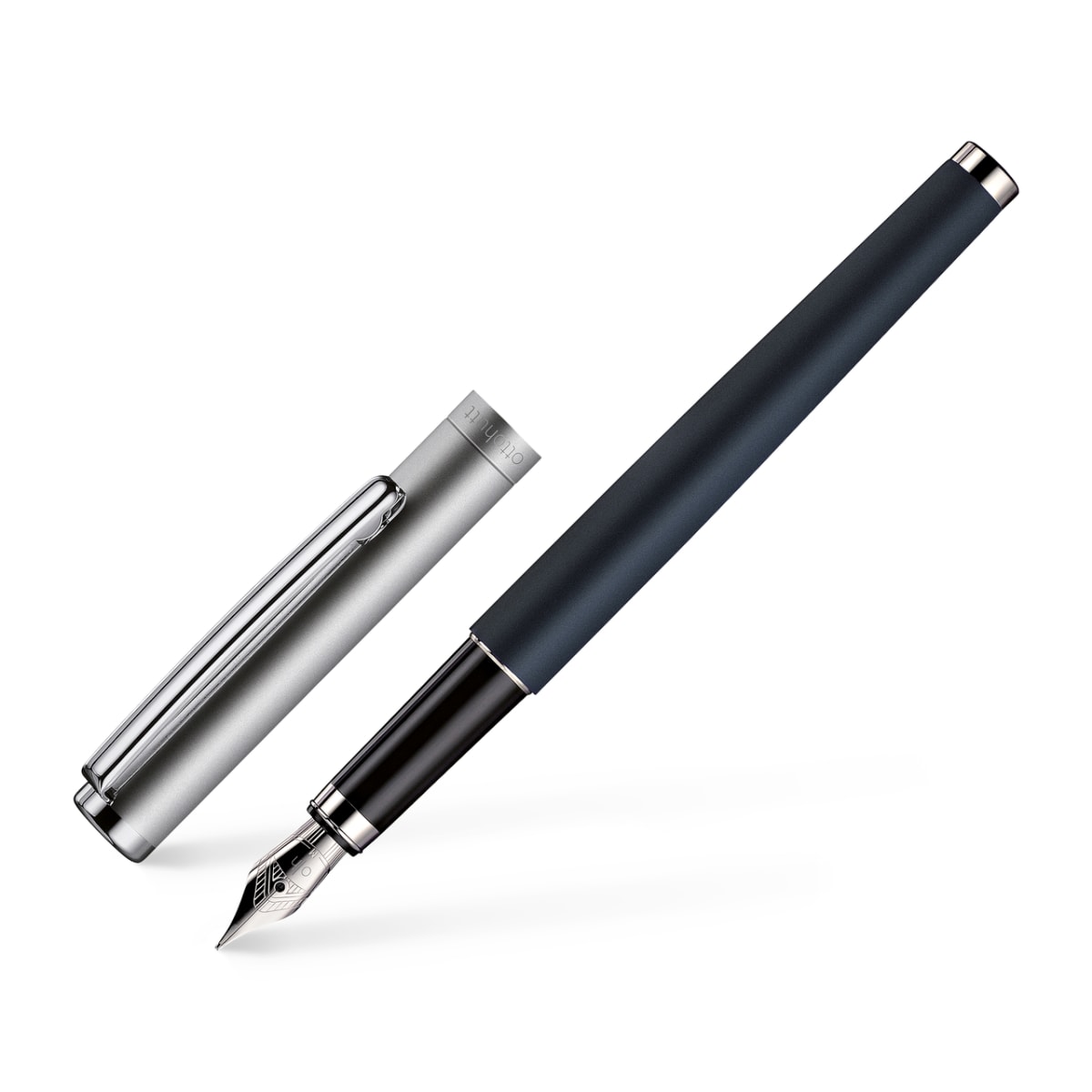 Pluma Fuente Otto Hutt D01 M Azul Lacado Capuchón Rutenio2