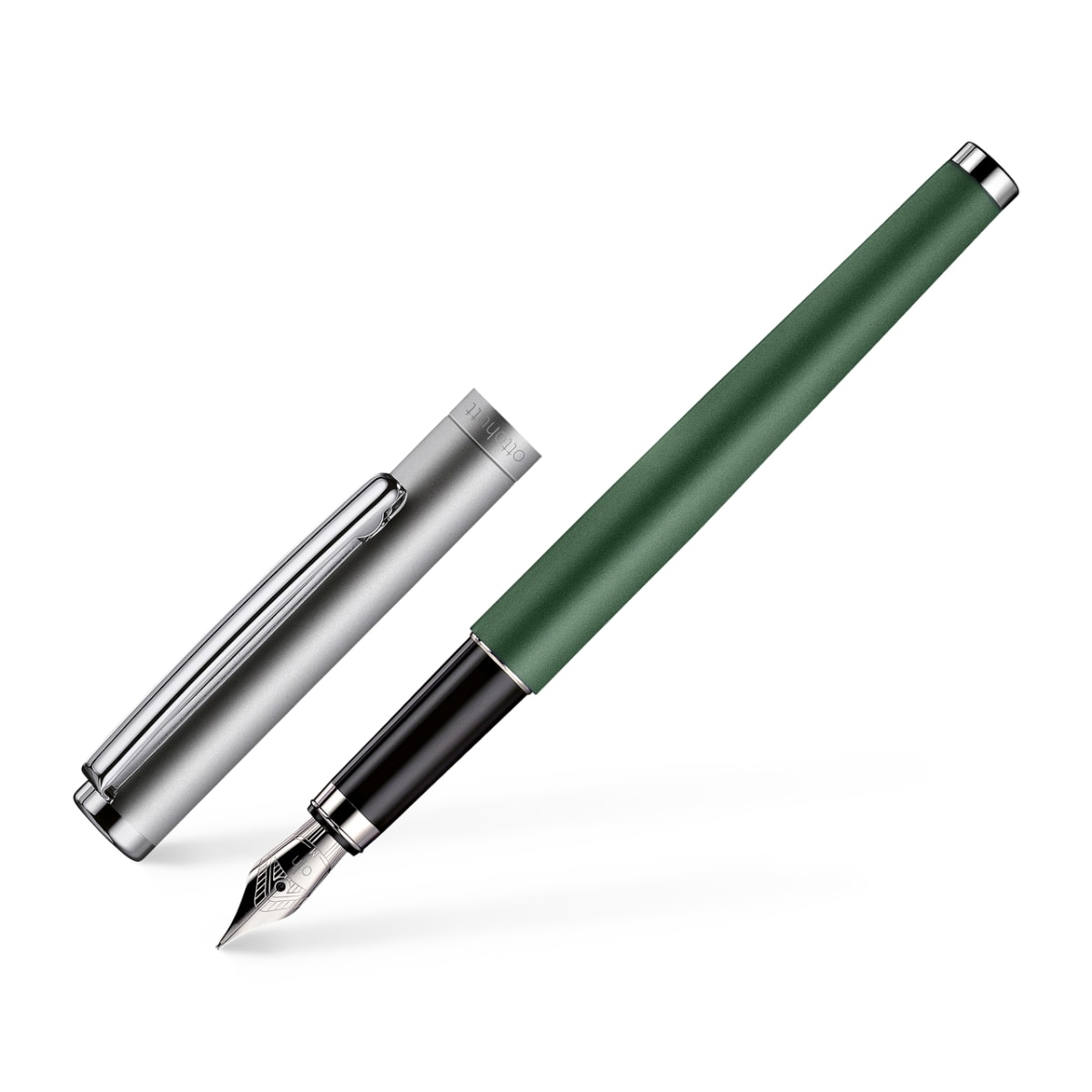 Pluma Fuente Otto Hutt D01 M Verde Lacado Capuchón Rutenio2