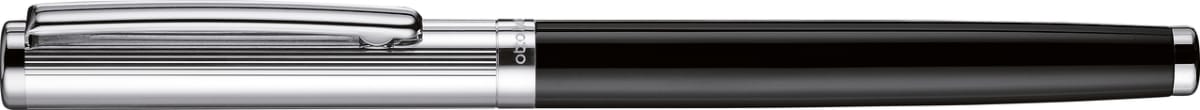 Pluma Fuente Otto Hutt D01 M Guilloche Negro Lacado Cplata1