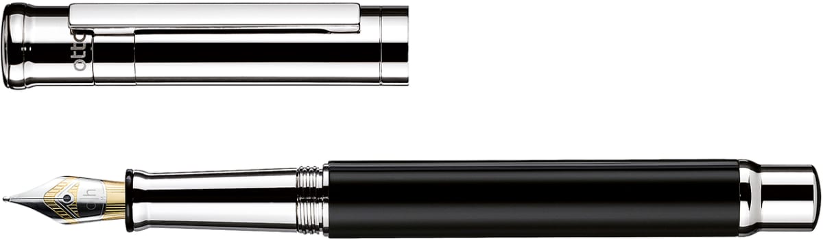 Pluma Fuente Otto Hutt D04 F Negro Lacado Acabado Brillante3