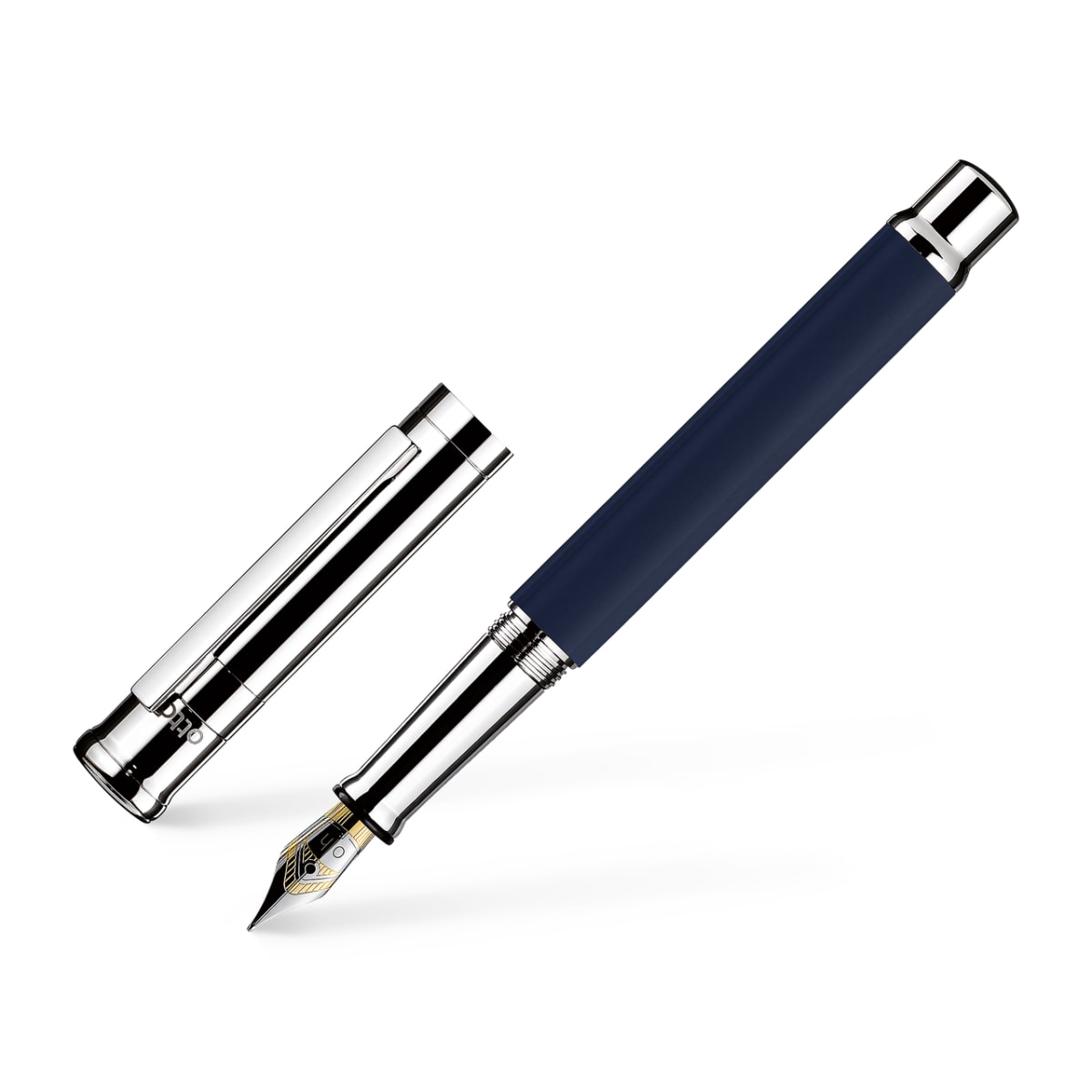 Pluma Fuente Otto Hutt D04 M Azul Lacado Acabado Brillante2
