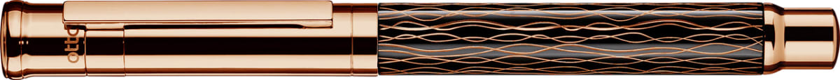 Pluma Fuente Otto Hutt D04 F Café y Capuchón Oro Rosa1