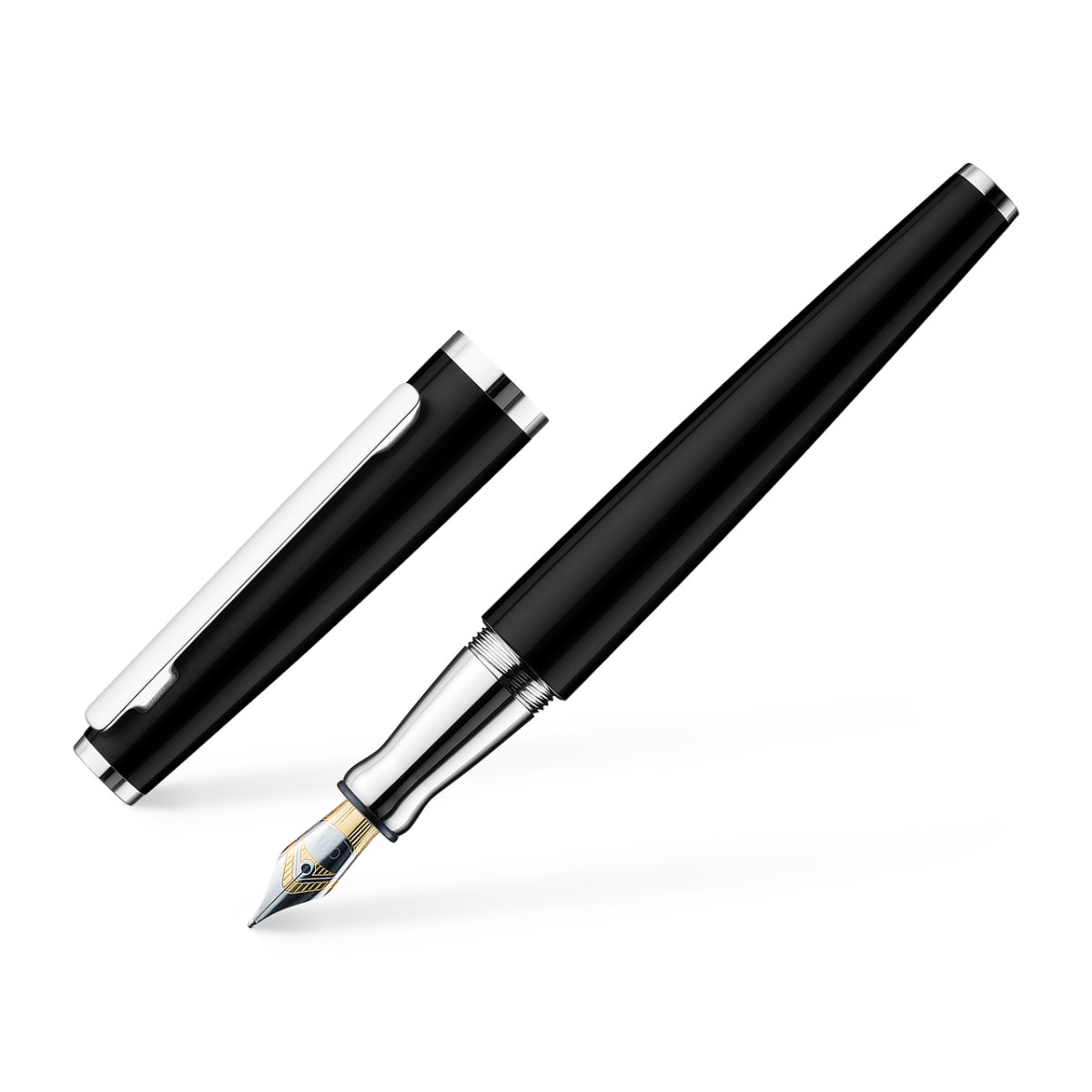 Pluma Fuente Otto Hutt D06 F Negro acabado brillante2