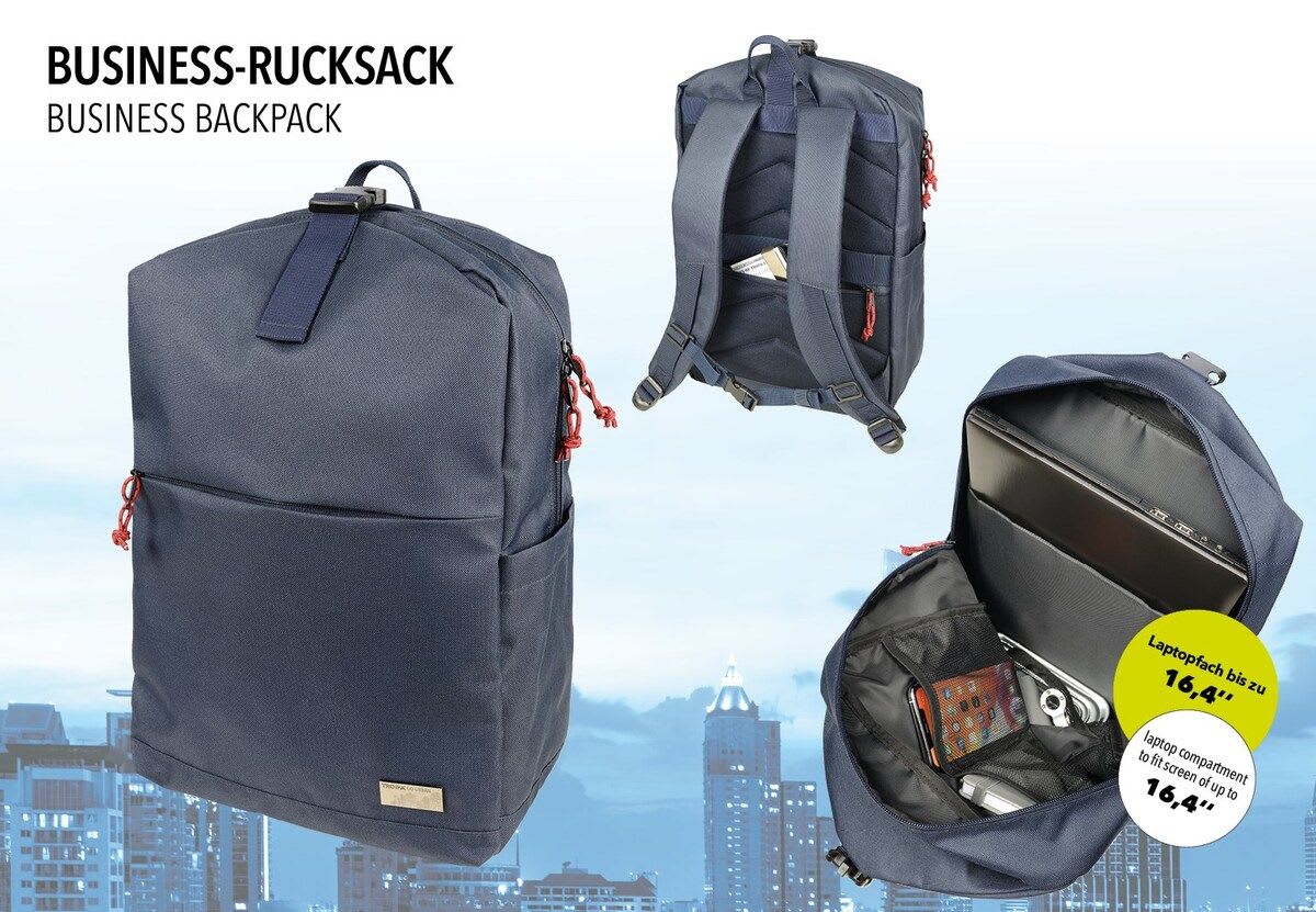 Mochila Troika con compartimento capacidad 10kg. Azul oscuro1