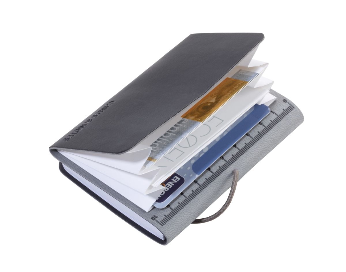 Mini Block de Notas Troika y Tarjetero Marca Troika Color gris 2