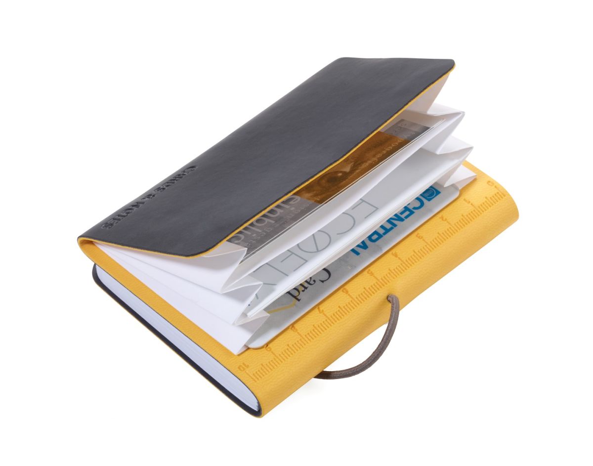 Mini Block de Notas Troika y Tarjetero Color Amarillo2