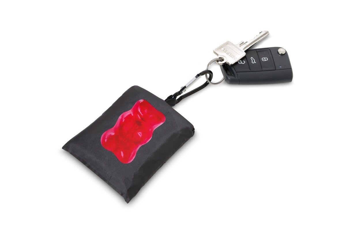 Llavero Troika Bolsa de compras HARIBO. Negro y rojo2