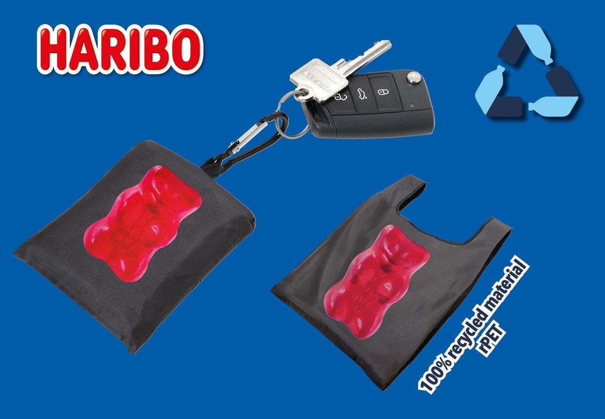 Llavero Troika Bolsa de compras HARIBO. Negro y rojo5