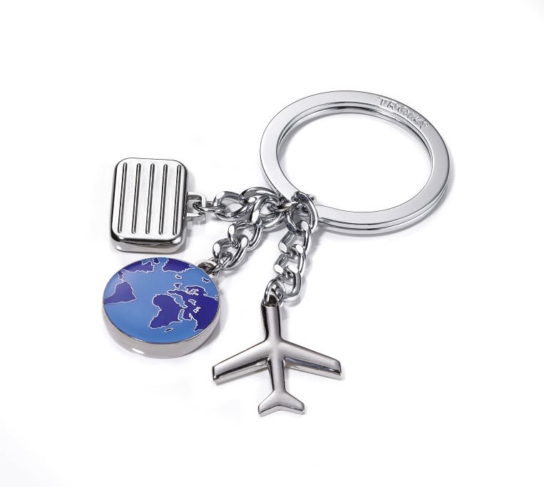 Llavero Troika diseño Viajero 3 dijes viaje, avión y maleta.4